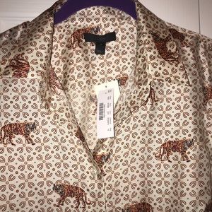 Jcrew Silk Twill Button Up with tags 12